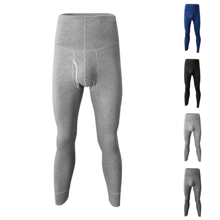 ALSLIAO Mens Ultra Soft Lined Thermal Underwear Leggings Compression Pants  Light Grey 2XL 