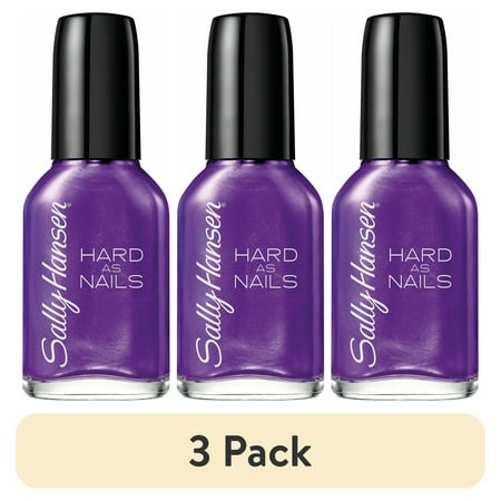(3 pack) Sally Hansen Hard as Nails Nail Polish, Rock Bottom, 0.45 oz, No Chipping or Splitting