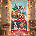 thumbnail image 6 of Dog Themed Christmas Banner Red Truck Design Xmas Backdrop Snowy Scene Santa Hat Winter Background for Christmas Party Family Gathering Holiday Celebration, 6 of 9