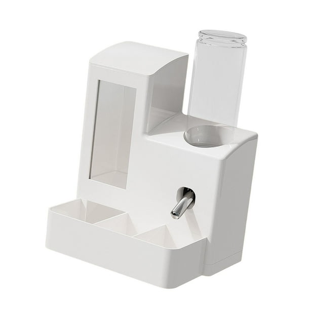 Comedero automático 3 en 1 para hámsteres, bebedero y comedero versátil. Botella blanca de 120 ml