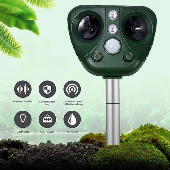 Solar Ultrasonic Animal Repeller Outdoor Cat Repellent