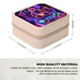 thumbnail image 2 of FCXZI Retrofuturism Neon Lighting PU Leather Jewelry Box for Necklace, Ring, Earring - Compact Size Travel Case with Multiple Storage Spaces Pink, 2 of 5
