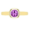 thumbnail image 2 of Dazzlingrock Collection 5mm Round Amethyst Solitaire Engagement Ring for Women (Color Purple, Clarity Moderately Included) in 14K Yellow Gold, Size 7, 2 of 5