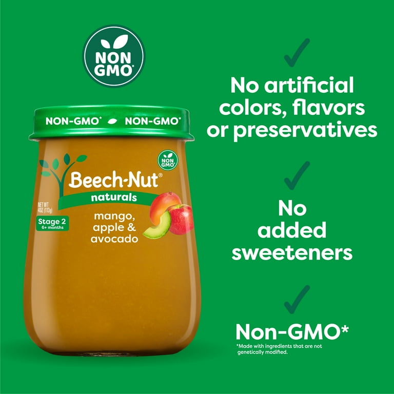 10 pack) Beech-Nut Naturals Stage 2 Mango Apple & Avocado Baby