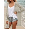 thumbnail image 3 of SANOPY Womens Light Open Front Knit Sheer Cardigans Summer Boho Lightweight Long Sleeve Kimono Long Sweater, 3 of 6