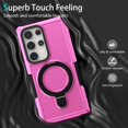 thumbnail image 2 of Decase Magnetic Stand Phone Case for Samsung Galaxy S25 Ultra,Hard PC+Soft TPU+Fulcrum Bracket Phone Case,Shockproof Anti-Drop Protective Cover,Military Cases Bult-in Hidden Bracket,Pink, 2 of 9