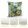thumbnail image 4 of COMIO Parrot Throw Pillow Cushion Cover, Tropic Pattern with Parrot Orchids and Hibiscus Flowers Hawaiian Jungle Style Image, Decorative Square Accent Pillow Case, White Yellow, 4 of 5