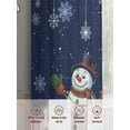 thumbnail image 6 of Christmas Sheer Curtains 84 inches Long, Red Snowman White Snow Pine Leaf Xmas Box Navy Blue Light Filtering Sheer Window Curtains Rod Pocket Voile Drapes for Bedroom Living Room, 2 Panels 52"Wx84"L, 6 of 6