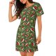 thumbnail image 2 of Fotbe Christmas Hat sock Bata de Dormir para Mujer con Estampado, Camisón de Algodón de Manga Corta, Ropa de Dormir Casual, 2 of 6
