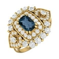 thumbnail image 2 of 6X4mm Cushion Shape London Blue Topaz 925 Silver Yellow Plated Cocktail Women Valentines Day Gifts Ring, 2 of 4