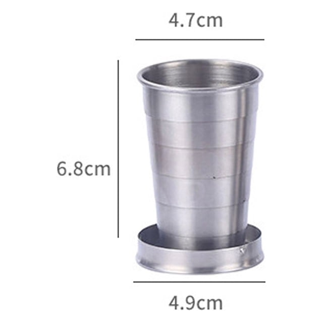 Steel Travel Telescopic Collapsible Shot Glass Emergency Pocket Cup