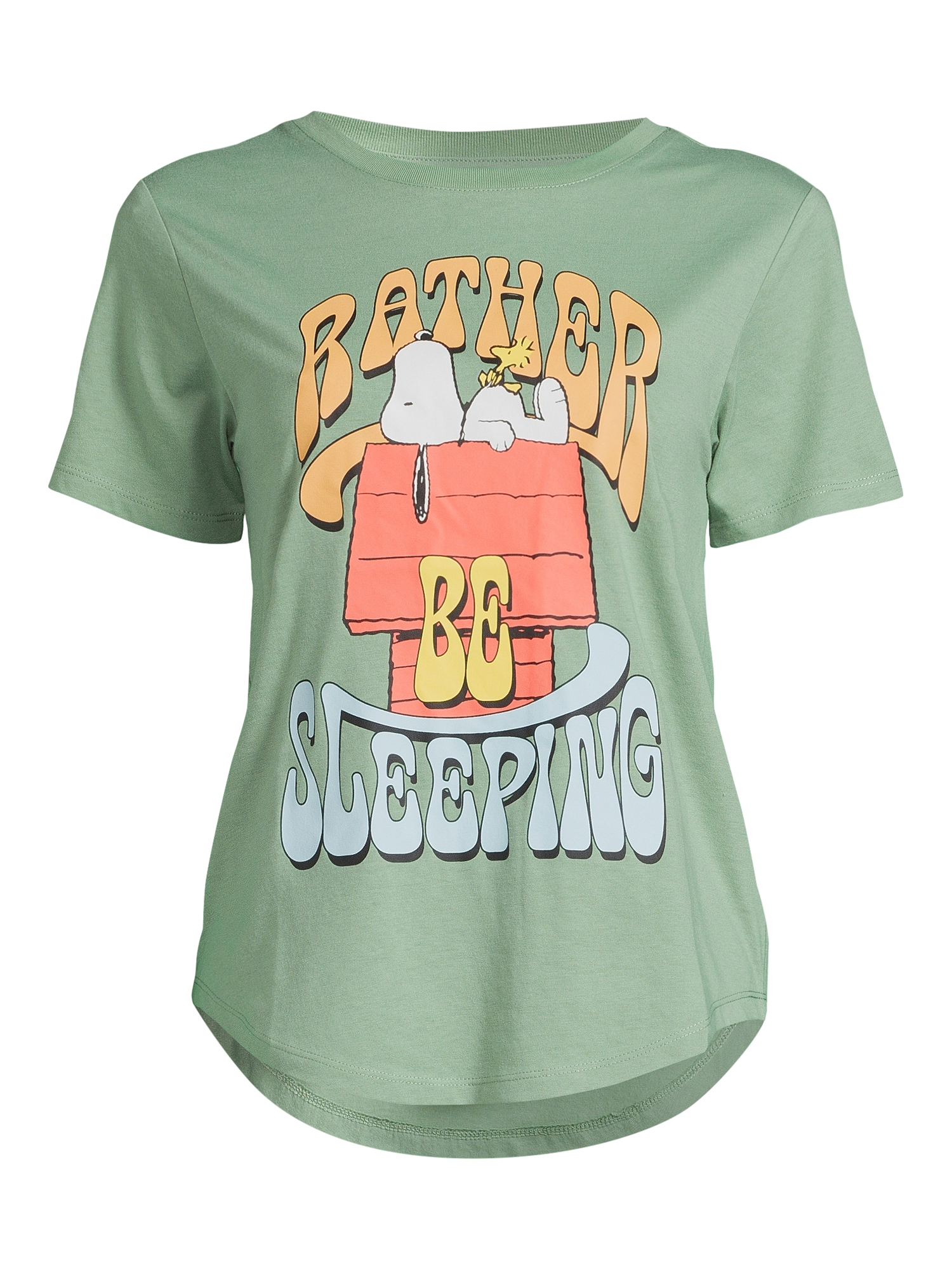 Snoopy Rather Sleeping Juniors T-Shirt