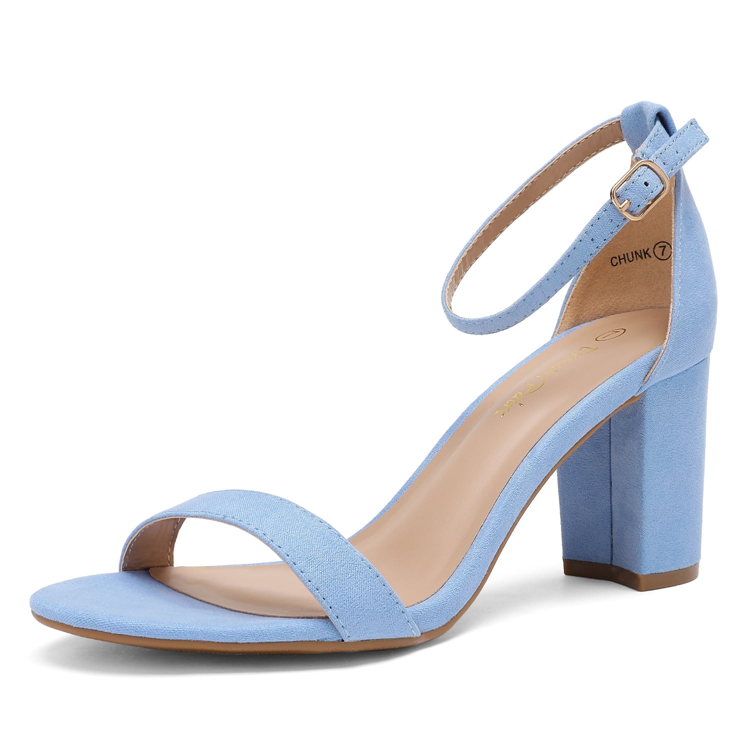 T-Strap Women Sandals Fashion Square High Heel Peep Toe Platform Shoes for Summer Woman,White,4 