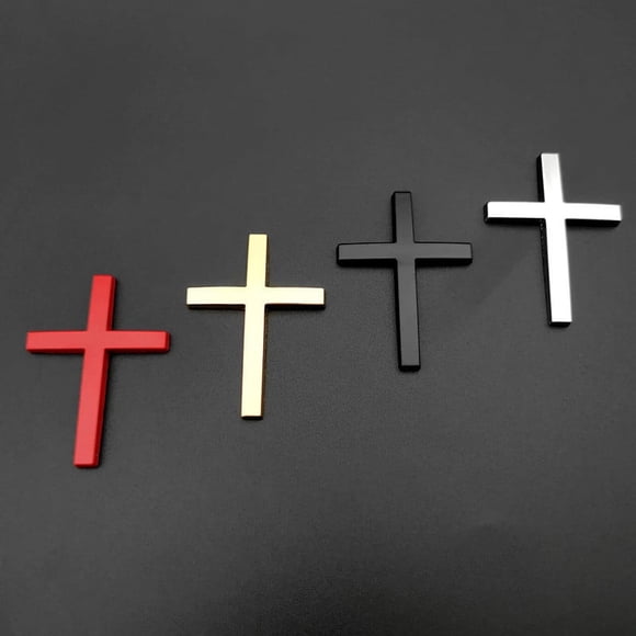 Usloyux 4Pcs Cross Car Decals 2-Pack, Religious Window Stickers for Cars Trucks SUVs, Fade-Resistant Vinyl Decoration, Easy Application Removal Automotive Exterior Accessories