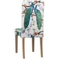 thumbnail image 2 of FMSHPON Peacock Lover Blooming Cherry Trees Flowers Stretch Chair Cover Protector Seat Slipcover for Dining Room Hotel Wedding Party Set of 1, 2 of 5