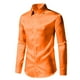 thumbnail image 2 of Blusa y camisa de manga larga con cuello vuelto para hombre, informal, lisa, con botones, de poliéster, 2 of 7