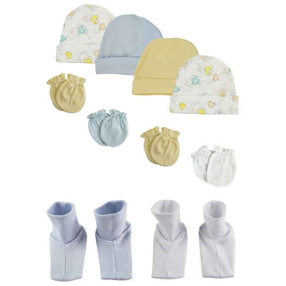 Boys Baby Caps, Booties and Mittens (Pack of 10)