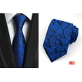 thumbnail image 3 of Business Professional Dress Ties, Set of 3 - Men‘s Jacquard Woven Classic Designs with Stripes & Checks for Office and Wedding Functions, 3 of 4