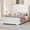 Beige, variant on Zerduos Full Size Bed Frame 58" Tall Wingback Headboard, Velvet Upholstered Channel Tufted Bed with Silver Metal Trim, No Box Spring Needed, Black