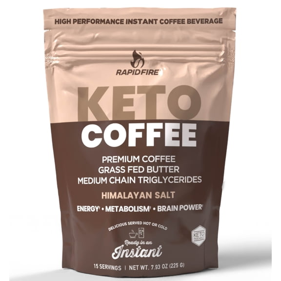 Rapidfire Ketogenic High Performance Instant Coffee Mix, Supports Energy and Metabolism, 15 Servings, 7.93 ounce (pack of 1)