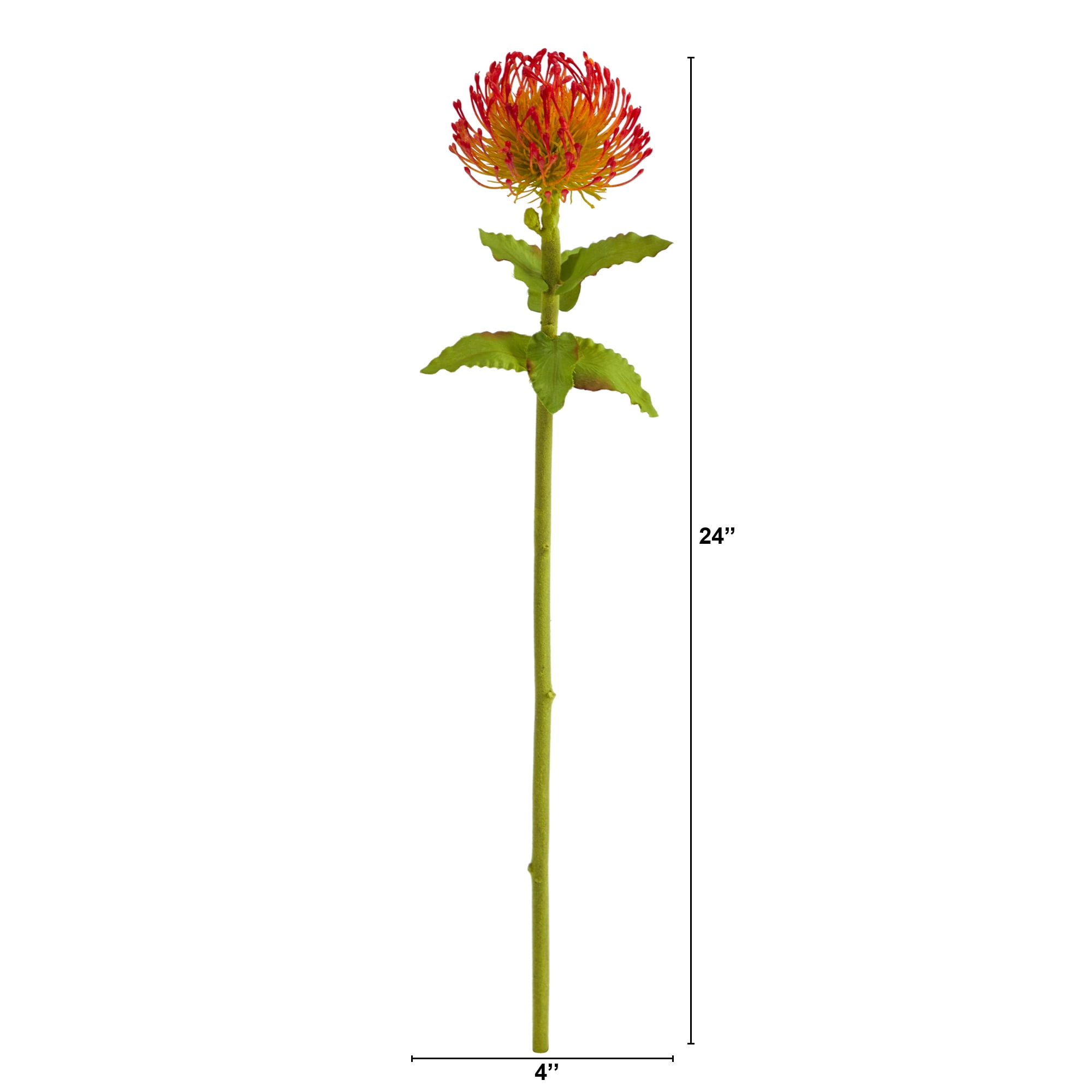 Nearly Natural 24in. Pincushion Artificial Flower (Set of 6), Red