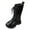 Black, variant on LYHaoo Girls Mid Calf Boots Lace Up Side Zipper Winter Boots Shoes Sizes 8 Beige(3-4 Years)
