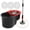Xs-black, variant on Spin Mop and Bucket with Wringer Set, 3 Washable Microfiber Pads Included for Floor Cleaning, Adjustable Stainless Steel Handle, Easy Moving with Wheels, Blue