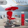 thumbnail image 3 of Portable folding camping chair with sunshade, adult beach chair, durable and weatherproof 600D Oxford cloth, outdoor camping chair., 3 of 8
