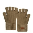 thumbnail image 2 of Roncen Fingerless Gloves Half Finger Winter Warm Knitted Gloves Working Running Biking Driving for Women, 2 of 3