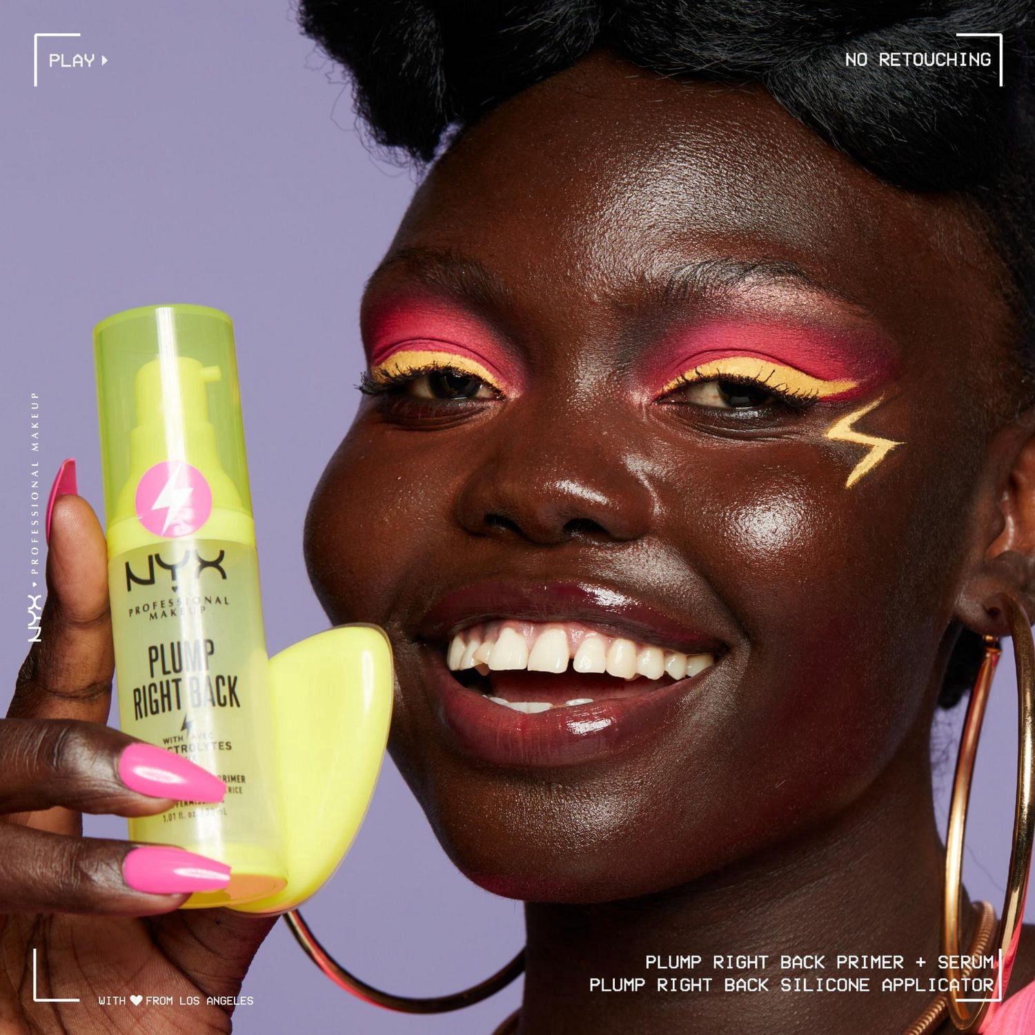 NYX Professional Makeup, Base + sérum Plump Right Back, Formule sérum hydratante et adhérante, Effet lisse immédiat, Fini repulpé, Formule végane - 01 Clear, 30mL