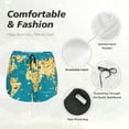 thumbnail image 4 of Balery World Map With Landmarks Pantalones cortos deportivos para mujer con forro y dos bolsillos, elásticos, para entrenamiento, gimnasio, yoga-Large, 4 of 7