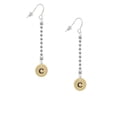 thumbnail image 2 of Delight Jewelry Goldtone Disc 1/2'' Initial - c - Silver-tone Long Sparkle Dangle French Earrings, 2 of 4