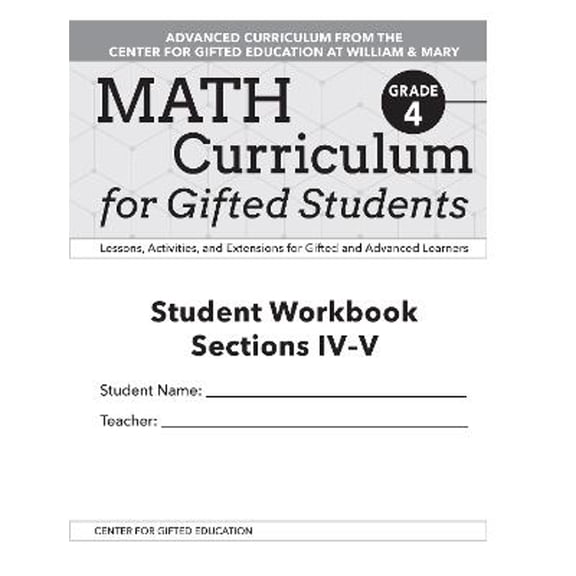 Pre-Owned Math Curriculum for Gifted Students: Lessons, Activities, and Extensions for Gifted and Advanced Learners, Student Workbooks, Sections IV-V (Set of 5): Grade 4 (Paperback)