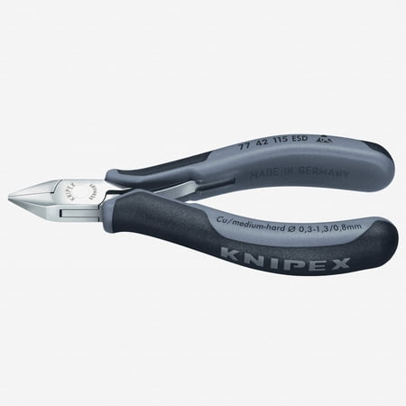 UPC: 0843221005290 | Knipex 4.5  ESD Electronics Diagonal Cutters Pointed Head – MultiGrip