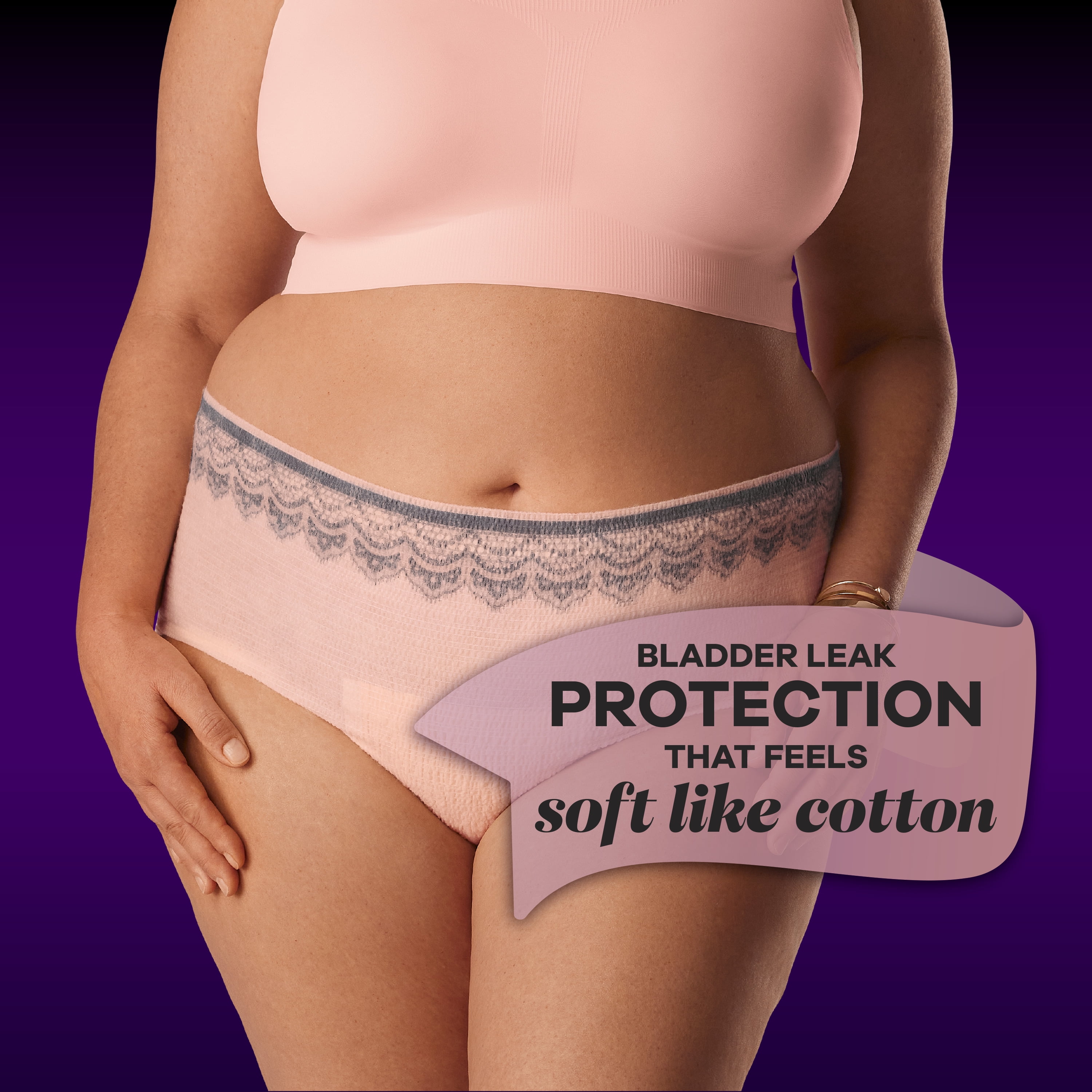 Always Discreet Boutique Incontinence Underwear, Maximum Protection, Size  S/M, Rosy, 12 Ct 