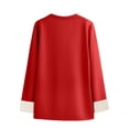 thumbnail image 5 of Fleece Lined Sweatshirt Women Thick Warm Crew Neck Solid Print Long Sleeve Pullover Tops, 5 of 7