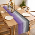 thumbnail image 3 of Purple Gray Ombre Table Runner - 70 Inch Long, Kitchen Dining Table Runner Dresser Scarves, Vintage Country Wooden Farmhouse Decor for Coffee Tables Wedding Party Banquet, 3 of 8