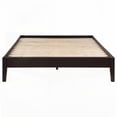 thumbnail image 5 of Queen Size Pine Platform Bed with Low-Profile Rails and Tapered Legs, Cappuccino for Bedroom, 5 of 7