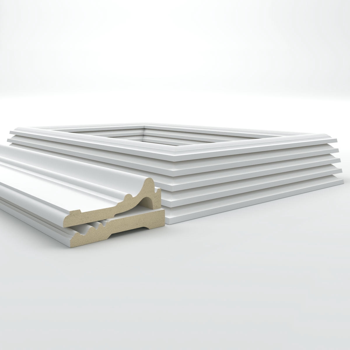 Ekena millwork 94 1/2"L (Adjustable 36"H to 40"H) Ashford Square Panel Traditional Wainscot Paneling Kit