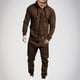 thumbnail image 1 of Mono de hombre de moda de color sólido con capucha, cremallera larga, bolsillo, mono informal, pantalones, pijama de poliéster para hombre, 1 of 6