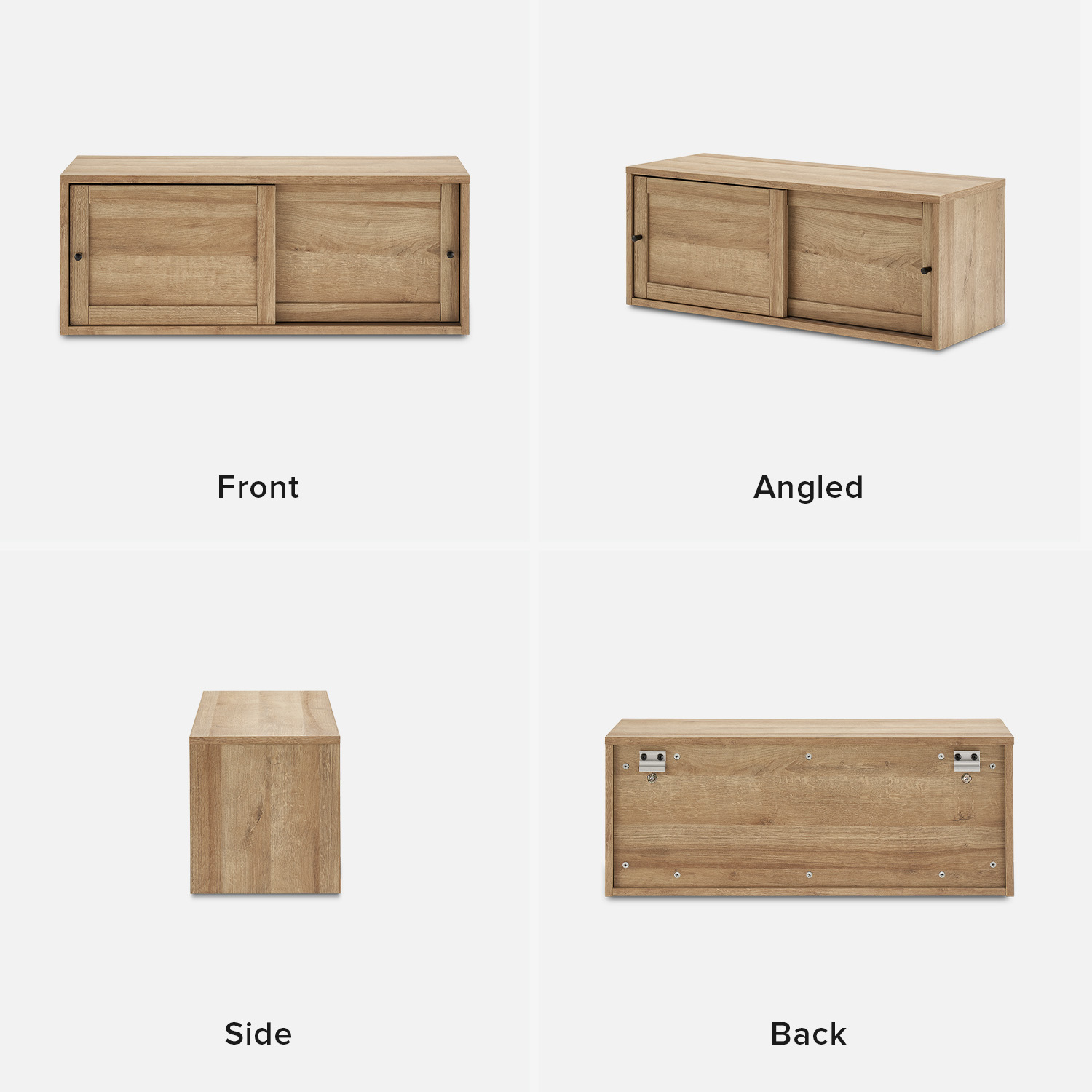 Mopio Lauren 31" Floating TV Stand, Wall-Mounted Media Console with Storage, Modern Farmhouse Entertainment Center, Oak