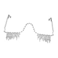 thumbnail image 4 of QccHieUs Rhinestone Glasses Frame Eyeglasses for Party Masquerade Show Festival Birthday, Silver, 4 of 6
