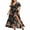Black, variant on Women Dress Plus Size Party Boho Floral Printed Dresses V-Neck Short Sleeve Summer Sundress