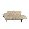 thumbnail image 2 of Beach Futon Couch, Summer Vacation on an Exotic Island Pattern with Retro Style Woman Fashion Elements, Daybed with Metal Frame Upholstered Sofa for Living Dorm, Loveseat, Multicolor, by Ambesonne, 2 of 4