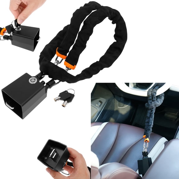 Car Steering Wheel Lock Universal Flexible Anti Theft Steering Wheel Seat Belt Lock with 2 Keys for Most Vehicles