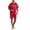 Red, variant on Mens Solid Color Smooth Home Suit Two Piece Set Men’s Pajamas