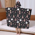 thumbnail image 5 of Ballerina Princess Swan Pattern Hooded Bath Towel，50"x30" for Ages 3 To 12 Kids, Quick Dry Lightweight Soft Microfiber Hood Beach Towel Cover Up for Kids, 5 of 7