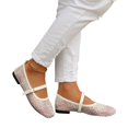 thumbnail image 7 of CHWshoes Women's Floral Lace Ballet Flats Mesh Sheer Square Toe Elegant Flat Shoes White Size 41, 7 of 7