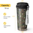 thumbnail image 4 of 18oz Travel Coffee Mug, 316 Stainless Steel Vacuum Insulated Tumbler with 2-in-1 Straw Lid & Strap, Camouflage Print, 4 of 6