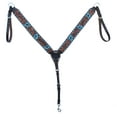 thumbnail image 3 of Horse Western Floral Tooled Laced Browband Tack Set Bridle Headstall Breast Collar 78HR01B, 3 of 3